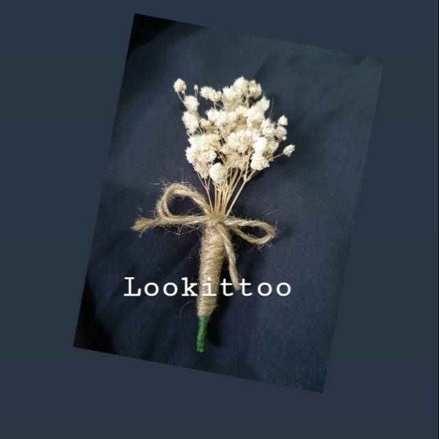 Dried baby breath boutonniere
