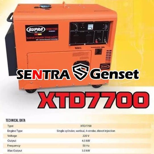 genset solar Supra XTD 7700. silent diesel 5000 watt. max 5500 watt terlaris