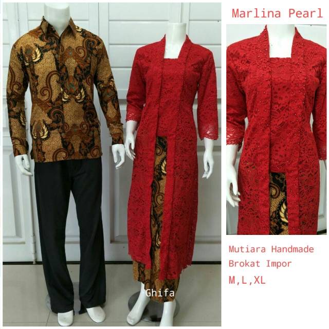 RESTOCK Kebaya couple kutu baru panjang brokat encim realpict