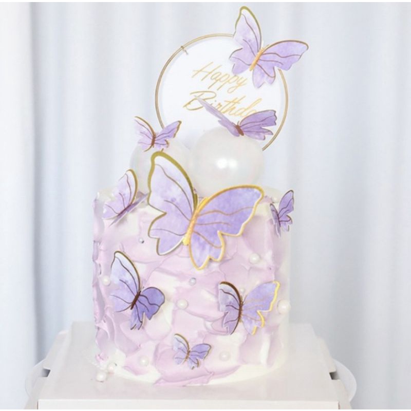 Topper Kupu2, Hiasan Kue Kupu2, Mainan Kupu2, isi 10pcs