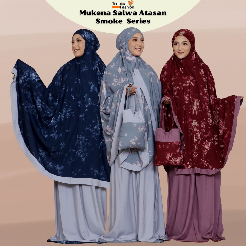 Mukena Bali Salwa Atasan Smoke Bawahan Polos By Zahwa