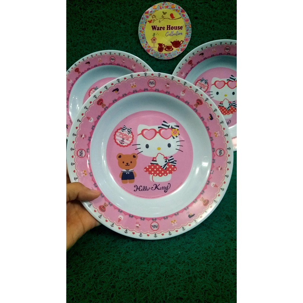 PIRING KECIL/PIRING BESAR/MANGKOK/PIRING MUKA HELLO KITTY SUMMER MARINE-PIRING MAKAN 8