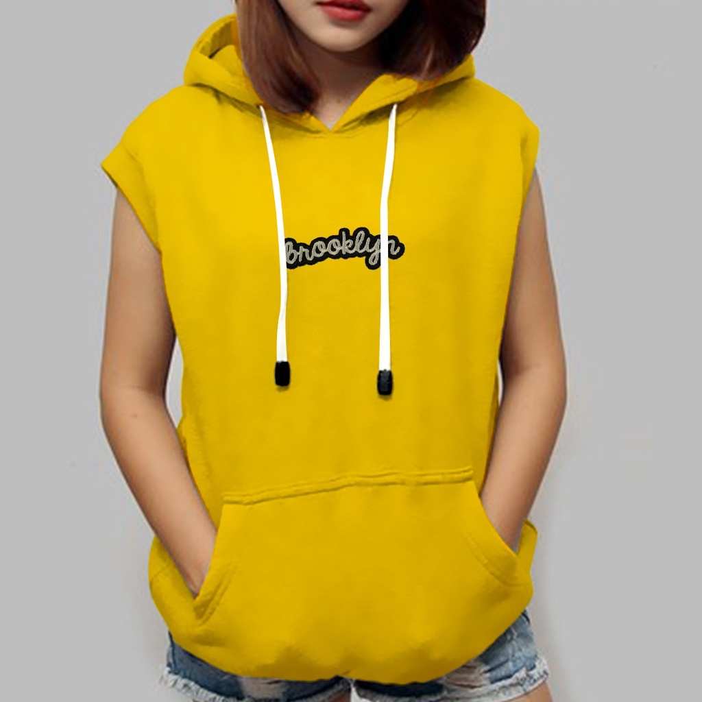 SLEEVELESS HOODIE ROMPI MOTIF BORDIR BROOKLYN  - VEST KEKINIAN TERLARIS