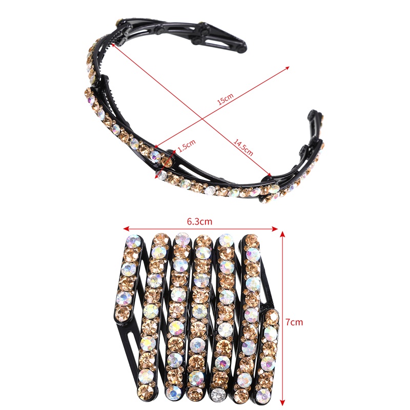 Korean Folding Rhinestone Headband Fashion Diamond Portable Face Washing Hairband Women Hair Accessories