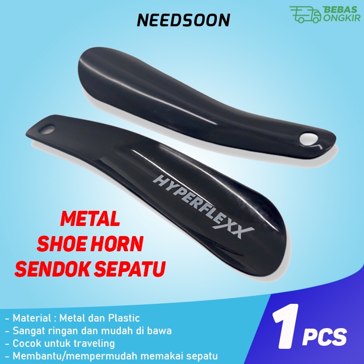 Sendok Sepatu Shoe Horn Metal Plastic Alat Bantu Pakai Sepatu Spoon Stainless Steel Plastik