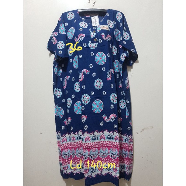 YULI - Daster kencana ungu  L5 JUMBO LD 135-150 CM PB 107 CM BATIK KU LEBEL PUTIH(KUP)-No 36