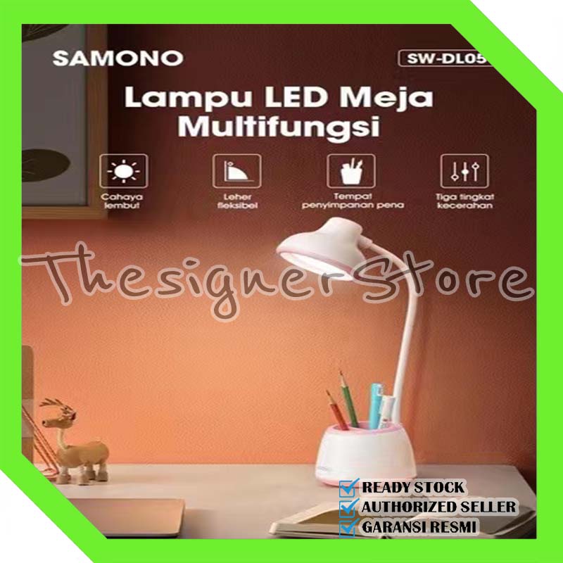 SAMONO Lampu LED Meja Multifungsi Fleksibel SW-DL05 Pink