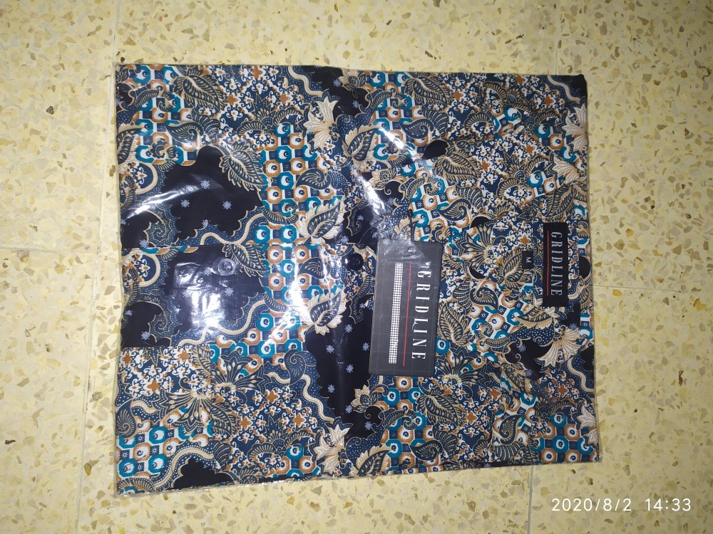 [gridline - R041 & R041-b] Kemeja Batik Pria Katun Lengan Pendek Regular