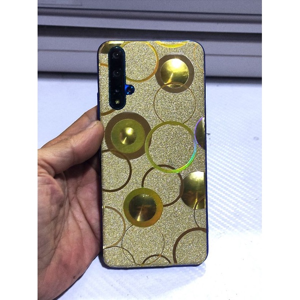 garkin hp + garskin camera anti gores belakang hp anti jamur glitter gold cyrcle all merek all type