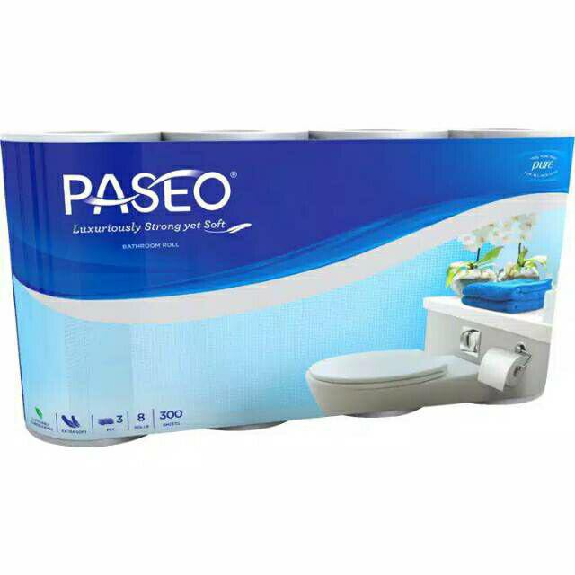 PASEO TISSUE GULUNG 8 ROLLS 300 SHEET / TISSU GULUNG 8 ROLLS 300 SHEET