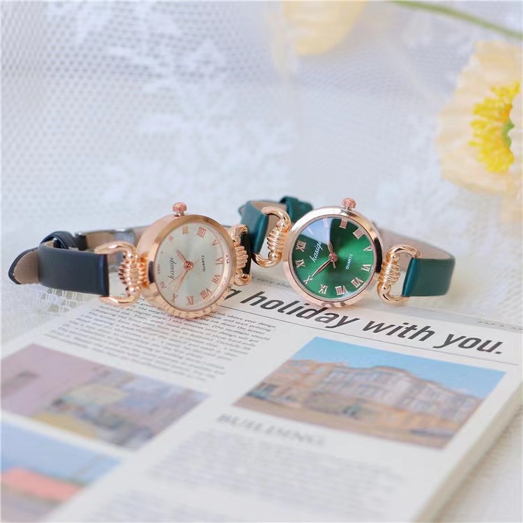 Jam Tangan Kecil Analog Casual Mewah Wanita Strap Rubber Dial Bulat Korean Import