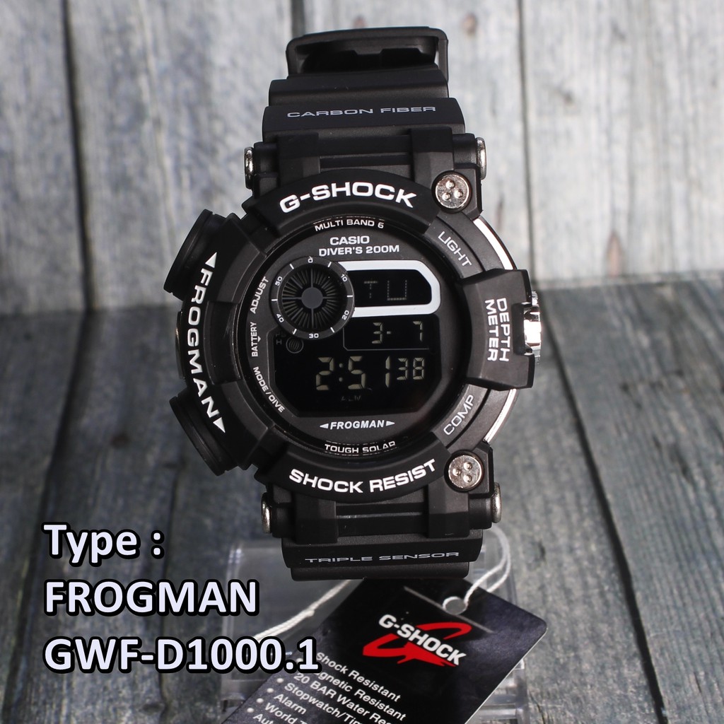 PRODUK TERLARIS  G-Shock Casio FROGMAN Army full black Jam digital