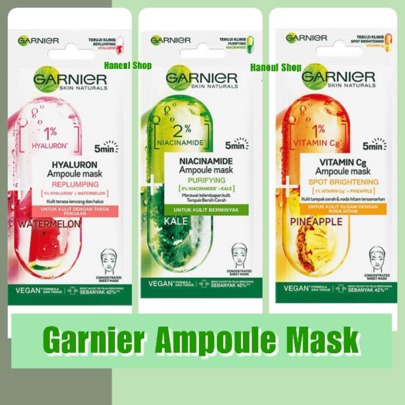 [Original] Garnier Ampoule Mask (pineapple, kale, watermelon)