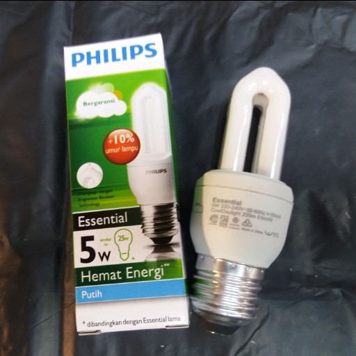 Philips Essential 5Watt Putih/ Kuning (termasuk Bubble Wrap)