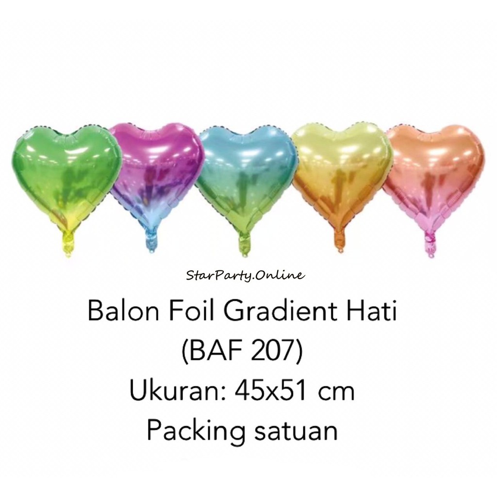 Balon Foil Hati Gradiant /Balon Foil Hati