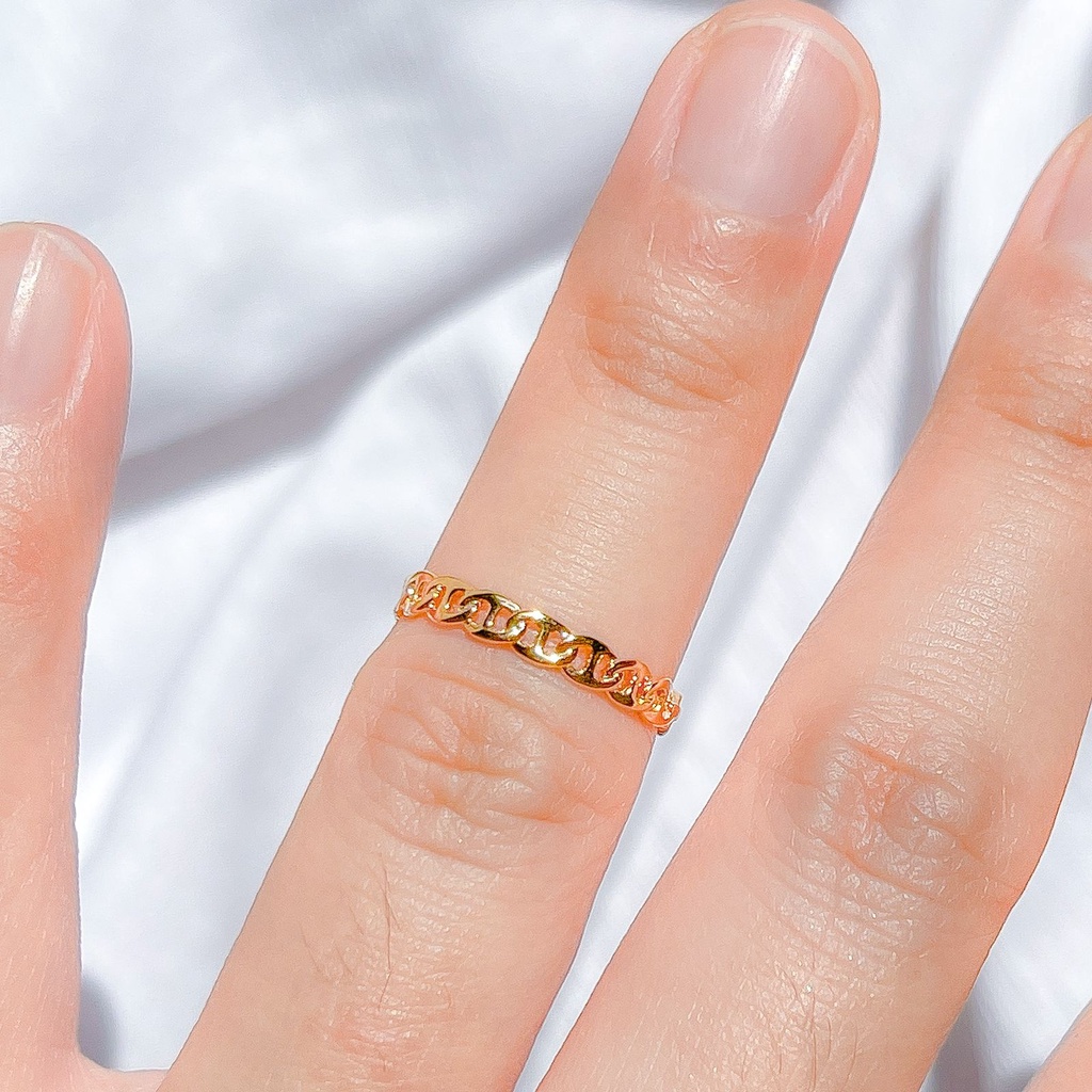 Cincin anak dan dewasa emas asli kadar 700 70 16k beige gold horseshoe diorr herme ringan padat setengah gram baris stylish korean aesthetic nomor no 10 11 12 13 14 15 16 17