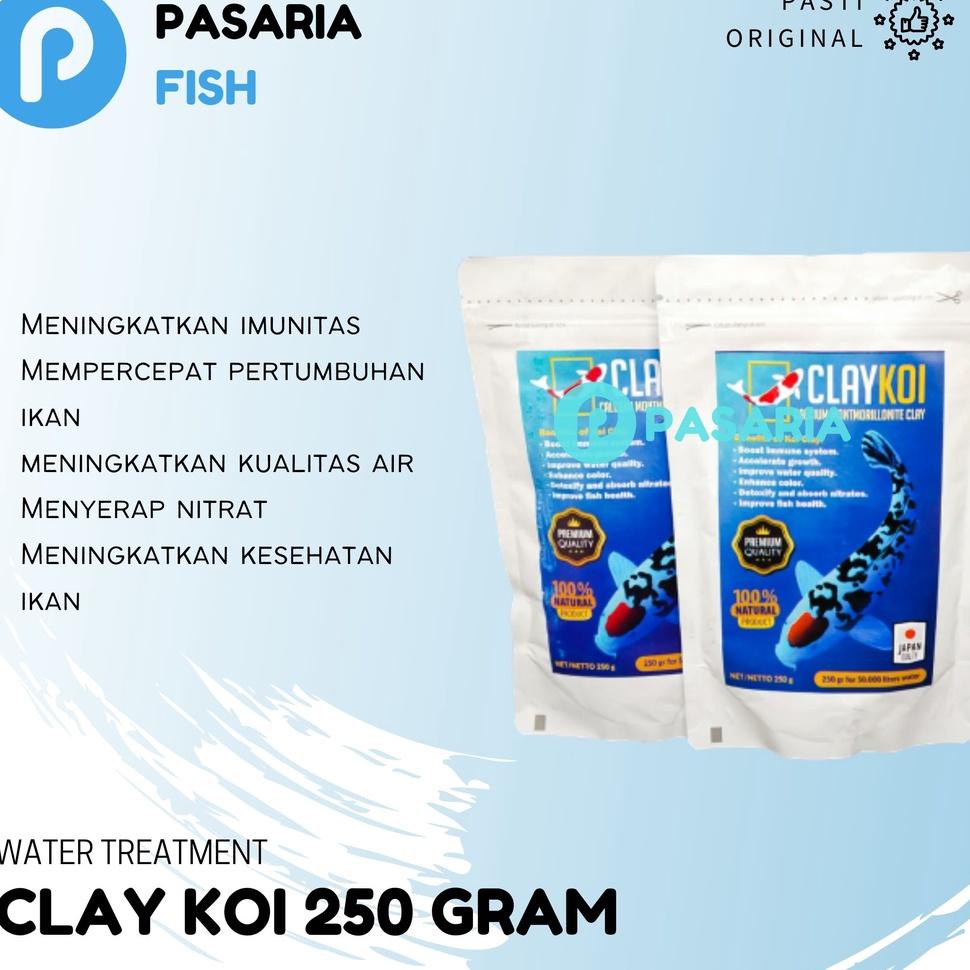 

[KODE HESV9] ClayKoi/Clay Koi Mineral dan Penjernih Kolam Ikan Ukuran 250gr (Dapat membantu pertumbuhan ikan)