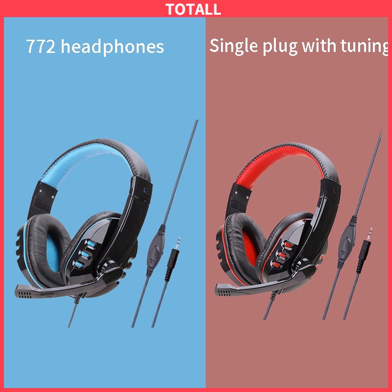 [✅READY STOCK] Headset gaming dengan mic 3.5mm Bass Stereo Kompatibel dengan komputer dan ponsel  Penjualan Panas Mode