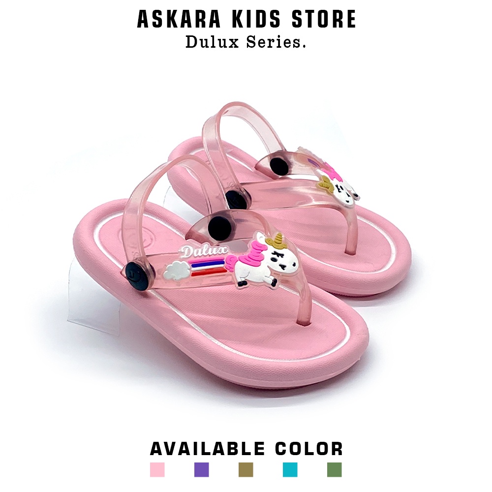 AKS - New Sandal Anak Perempuan Jepit Tali Belakang Model Unicorn Terbaru 1 - 3 Tahun COD