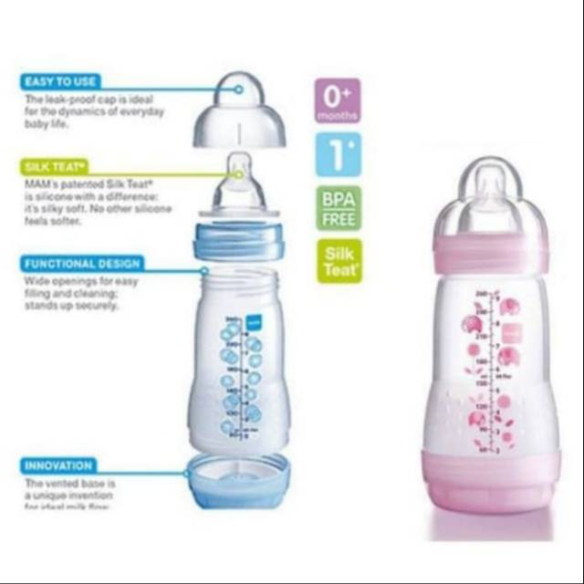 MAM Anti Colic Bottle 260ml Botol Susu Bayi Anticolic  Dot Bayi