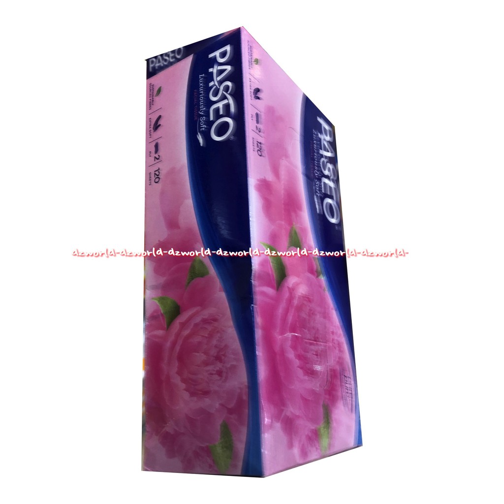 Paseo Luxuriously 120sheet Soft Tissu Box Kemasan Kotak Tisu Paseo Pink 2Ply Tissue Box Paseo Lux Xuriously