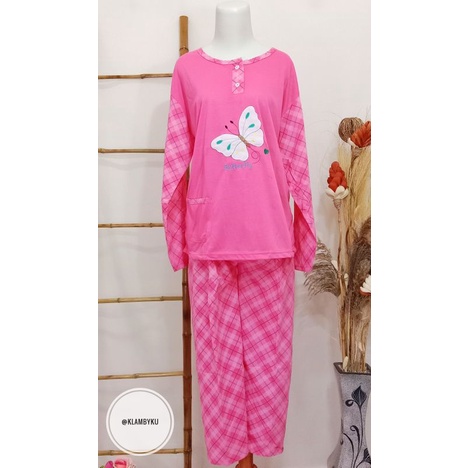 BAJU TIDUR DEWASA BAJU LENGAN PANJANG CELANA PANJANG UKURAN JUMBO BAHAN KAOS PREMIUM STARLIE (COD)-3