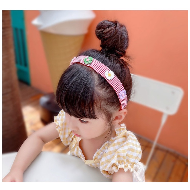 Bandana Tempel Anak Penahan Poni Rambut Motif Bunga Pita Import