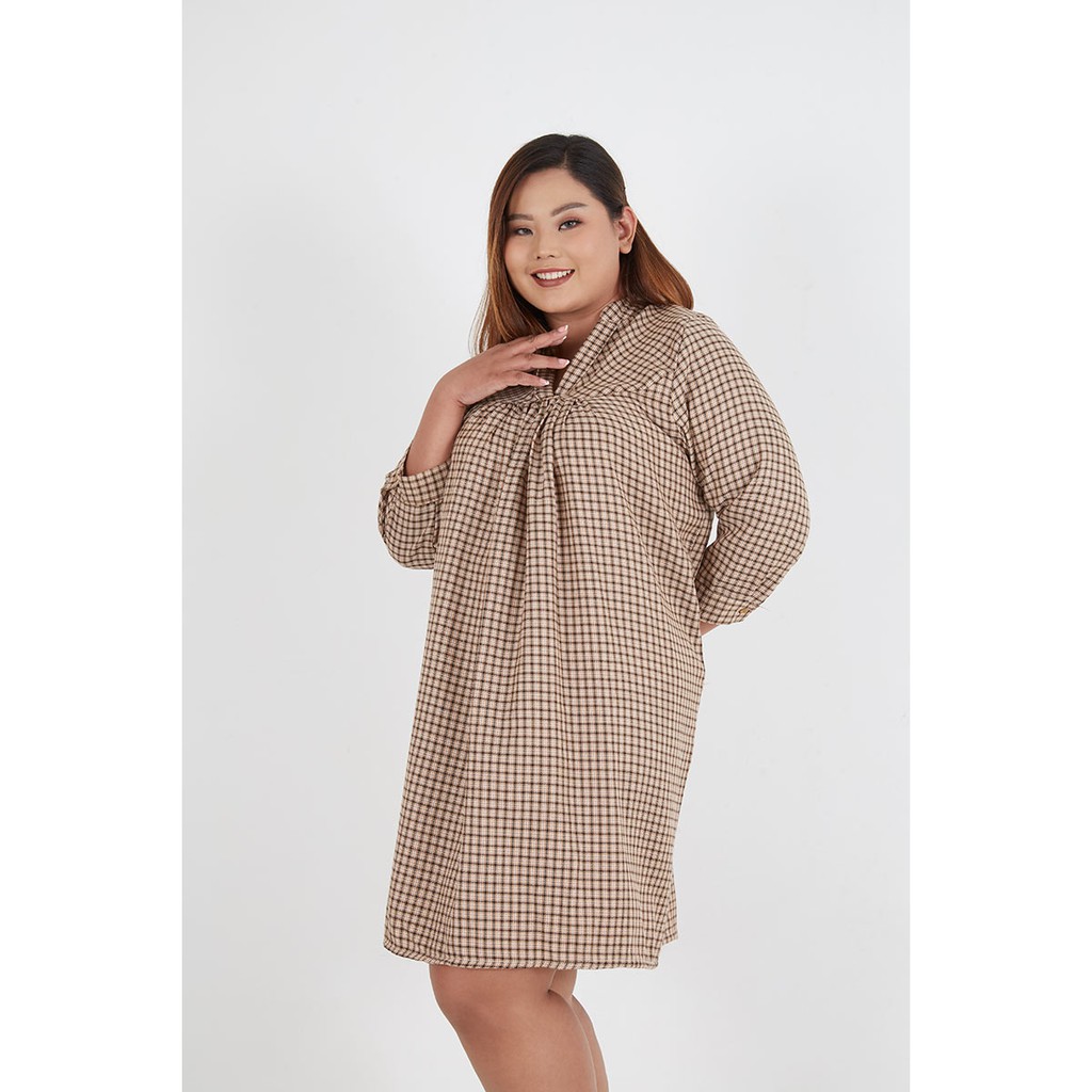 Sorabel - Yeo Front Gather Dress Big Size Jumbo