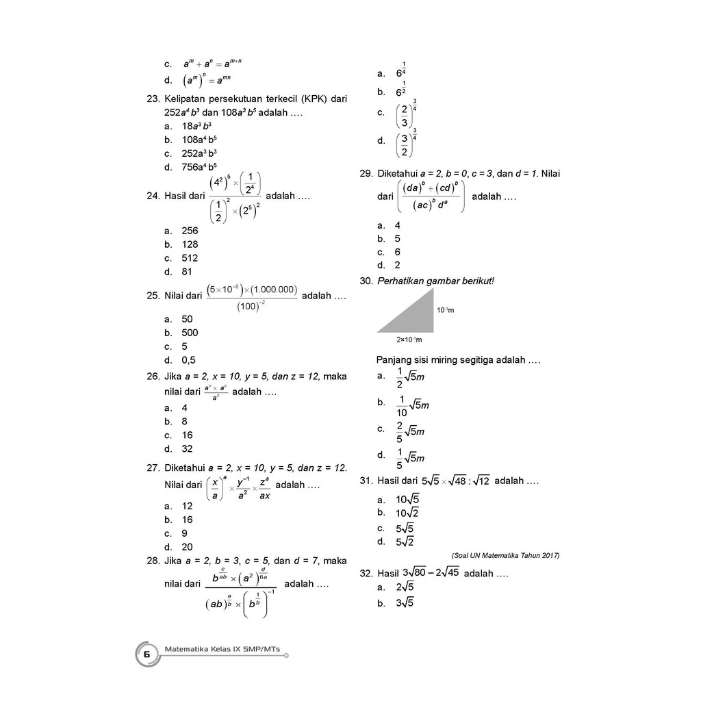 Contoh Soal Matematika Kelas 9 Persamaan Dan Fungsi Kuadrat