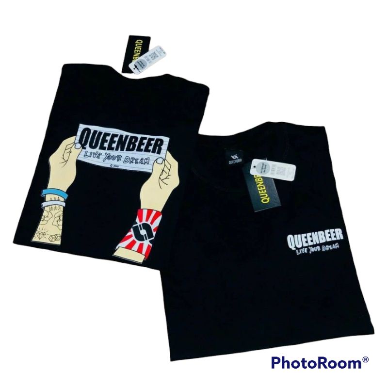 Kaos QueenBeer Pria Dan Wanita kaos Distro