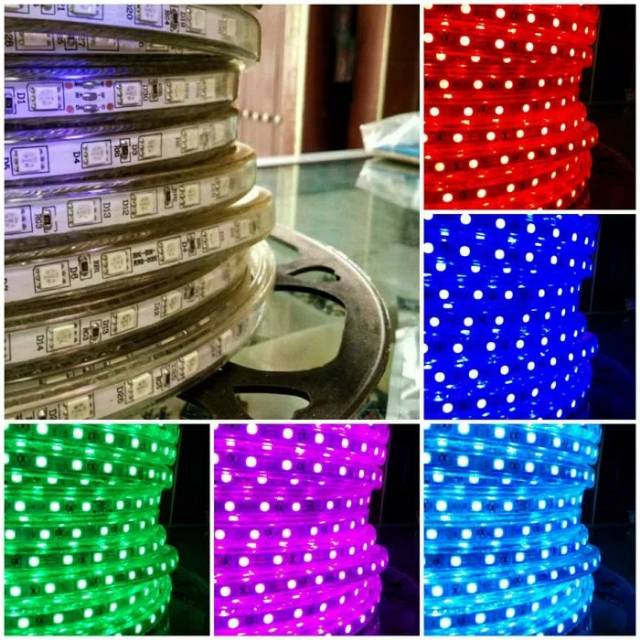 Lampu led strip meteran warna warni rgb 5050 besar