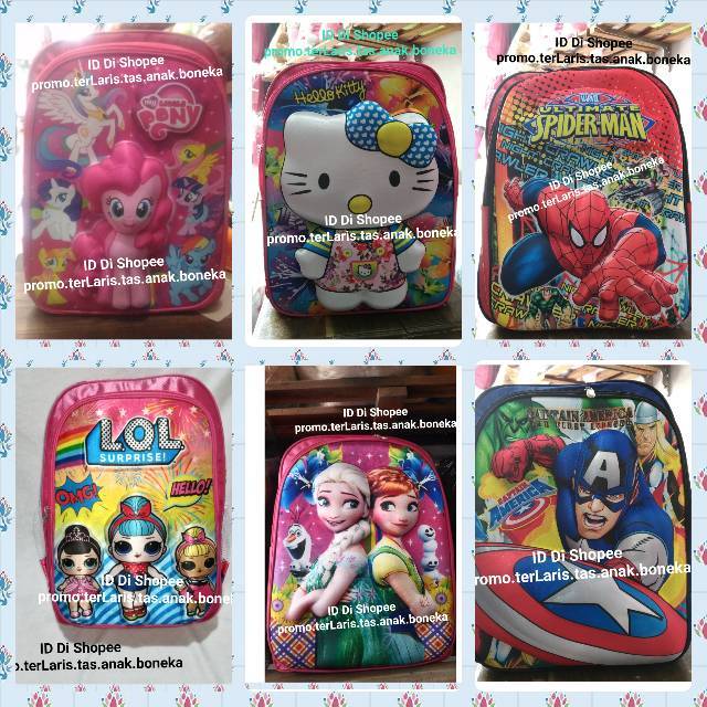 Xtra Tas  anak  sekolah laki perempuan SD timbul kapten 