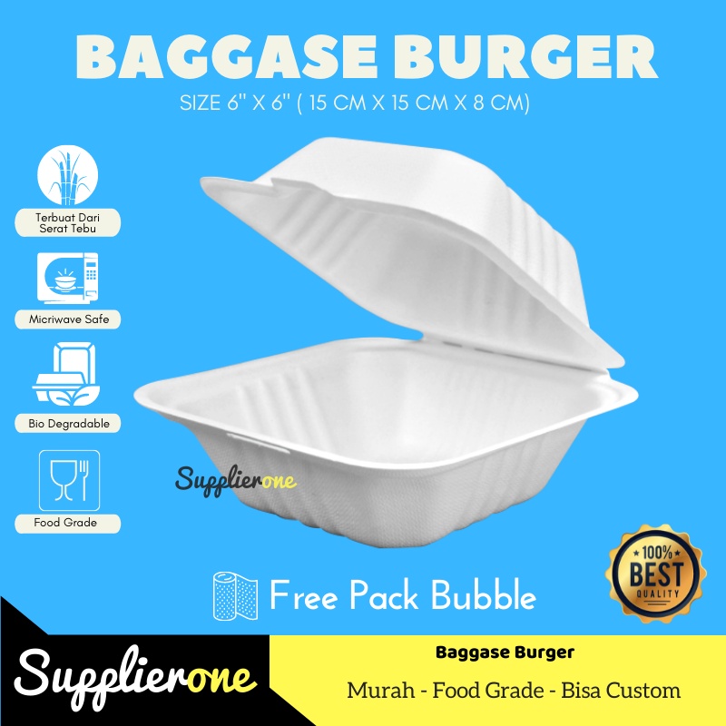Baggase Box, Baggase Burger, Box Burger, Dus Burger, Kemasan Burger, Bagasse Box, Baggase Box Cake B
