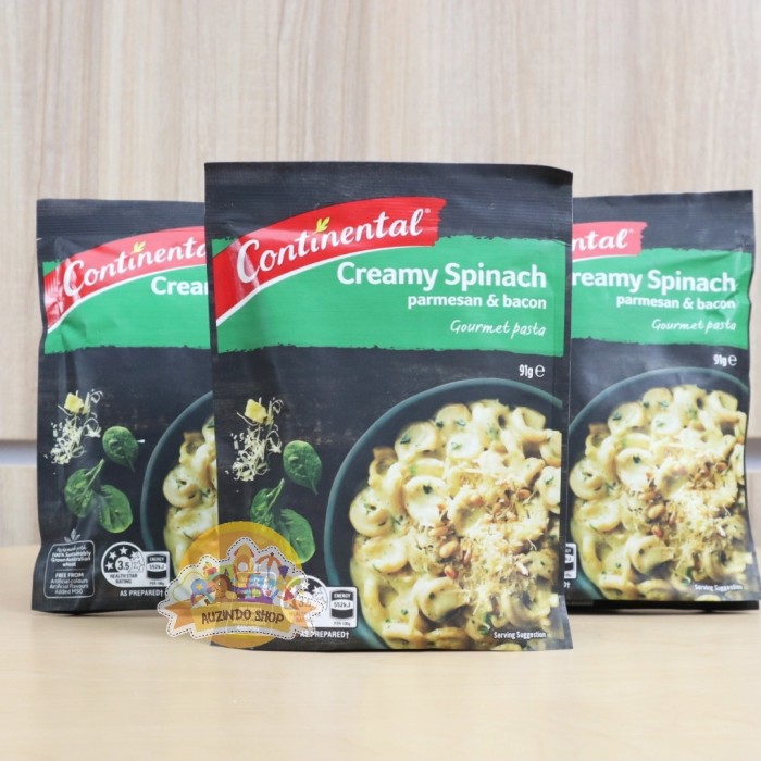 

READY Continental Creamy Spinach Parmesan Bacon Pasta Pasta Siap Saji