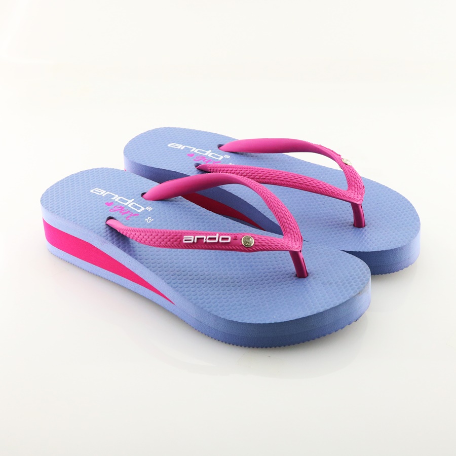 ANDO Nice Queen Fusia/Aqua - Sandal Wedges Anak Besar