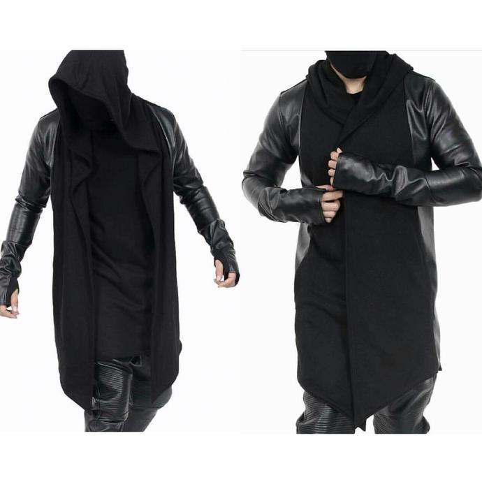 Longline Cardigan Hoodie Leather Hands