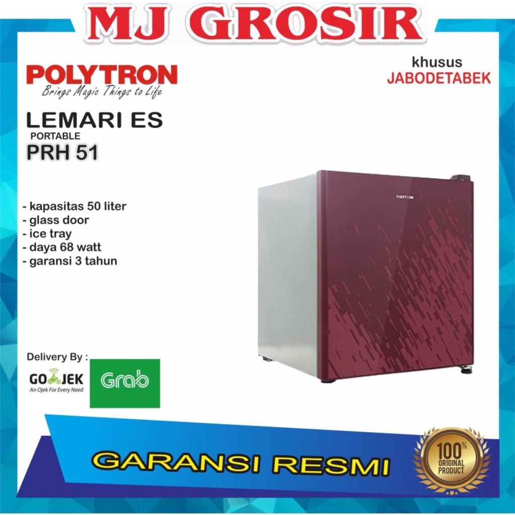 POLYTRON MINI BAR PRH 51  PRH51 KULKAS PORTABLE 50L LOW WATT