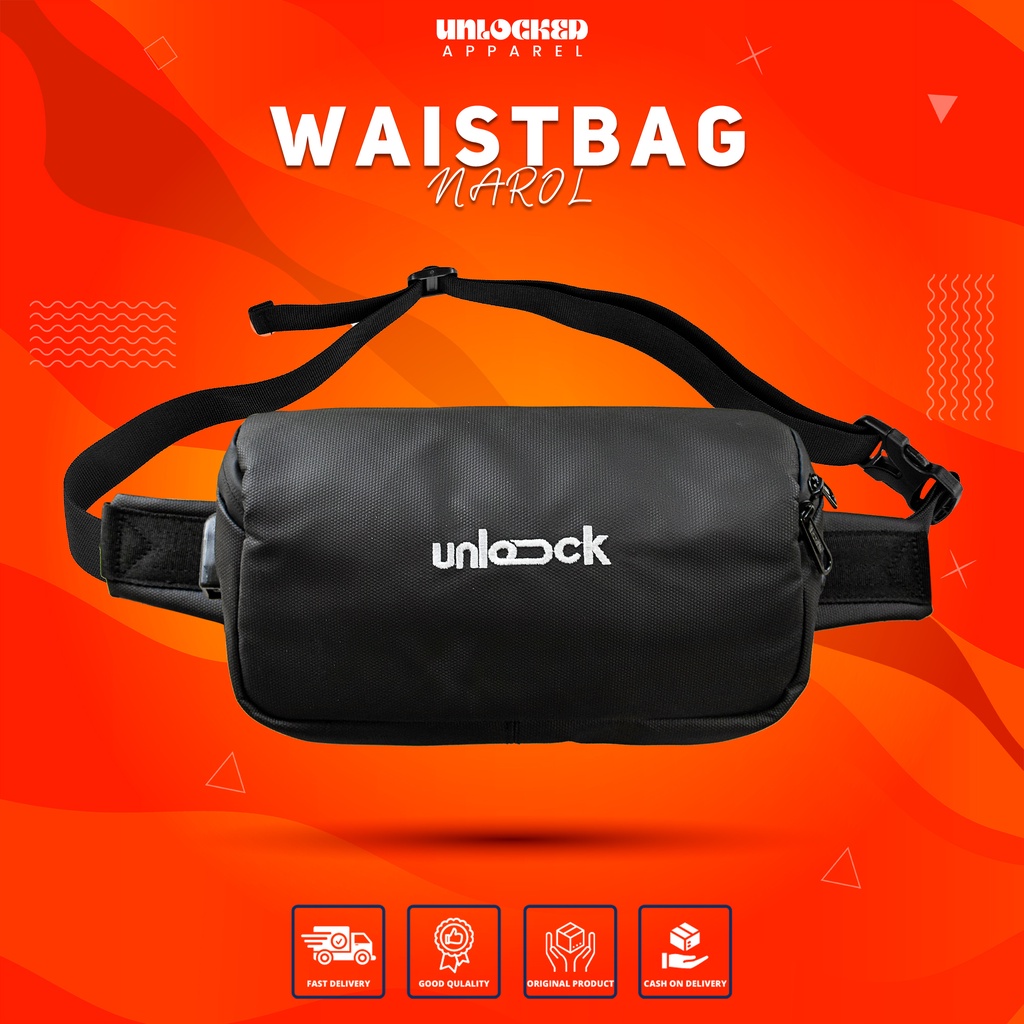 Waistbag Narol - Unlock - Port USB dan Headset- Waist Bag