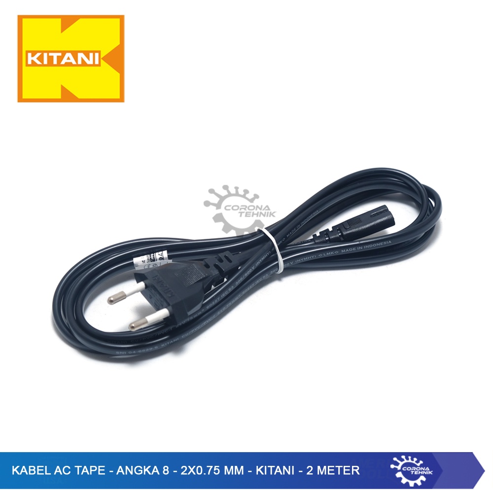 Kabel AC Tape - Angka 8 - 2x0.75 mm - Kitani - 2 Meter