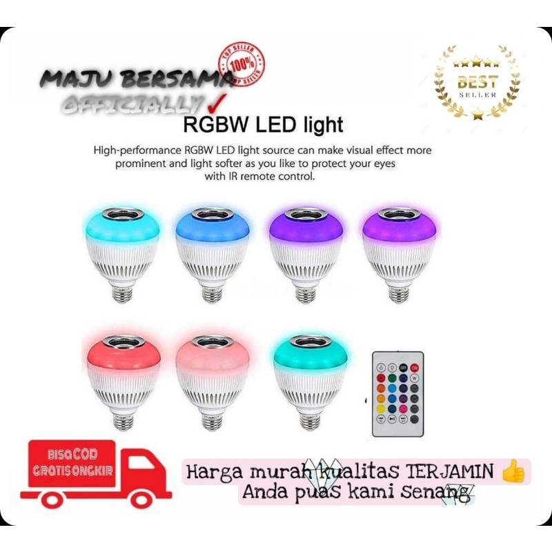 MB - SPEAKER bluetooth bola lampu LED RGB WARNA WARNI DENGAN REMOT LAMPU BT LAMPU BOHLAM  BLUETOOTH 