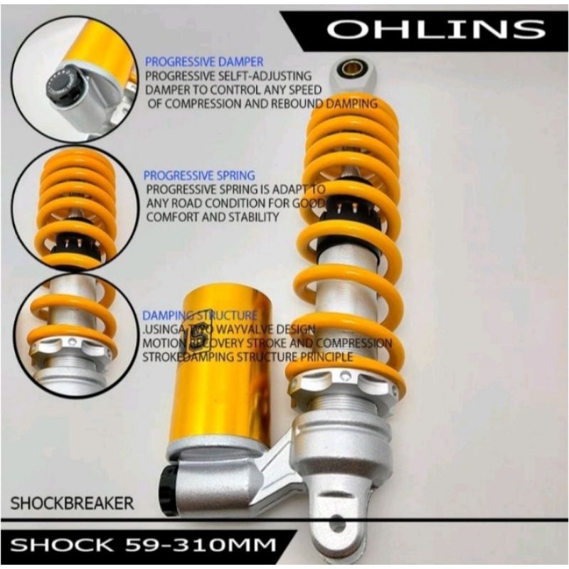 SHOCKBREAKER OHLINS TABUNG BAWAH BEAT/VARIO110/SKOOPY/ MIO/MIO SOUL M3 GT FINO GENIO XEON DLL 310MM