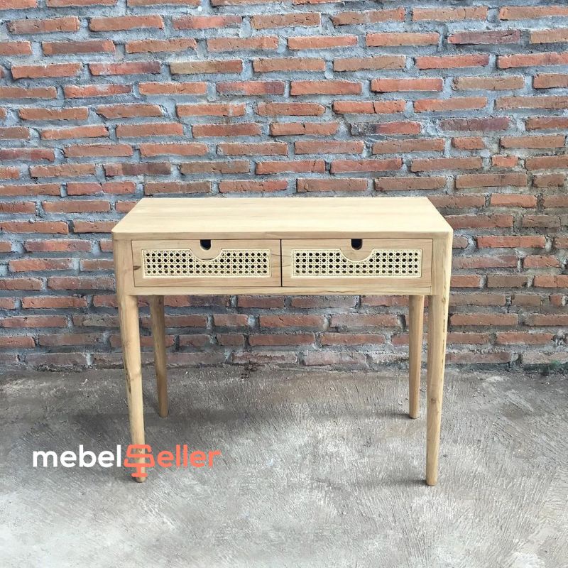 Meja Konsul - Meja Konsul Jati - Meja Konsul Kombinasi Rotan - Meja Konsul Minimalis
