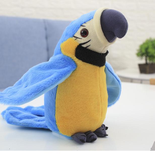 ☄ Boneka Burung Beo Peniru Suara/Burung Beo Bisa Bicara/ boneka Talking - Biru ☺