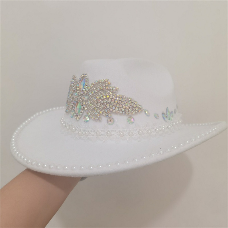 Zzz Topi Fedora Motif Tulisan Mr Mrs Cowgirl Untuk Pesta Bachelorette