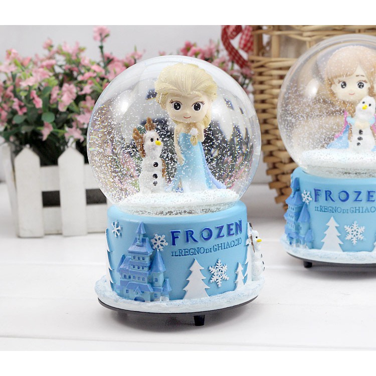 Disney Frozen Musical Crystal Snowball (Light + Auto Snow) Bola Kristal Musik Salju