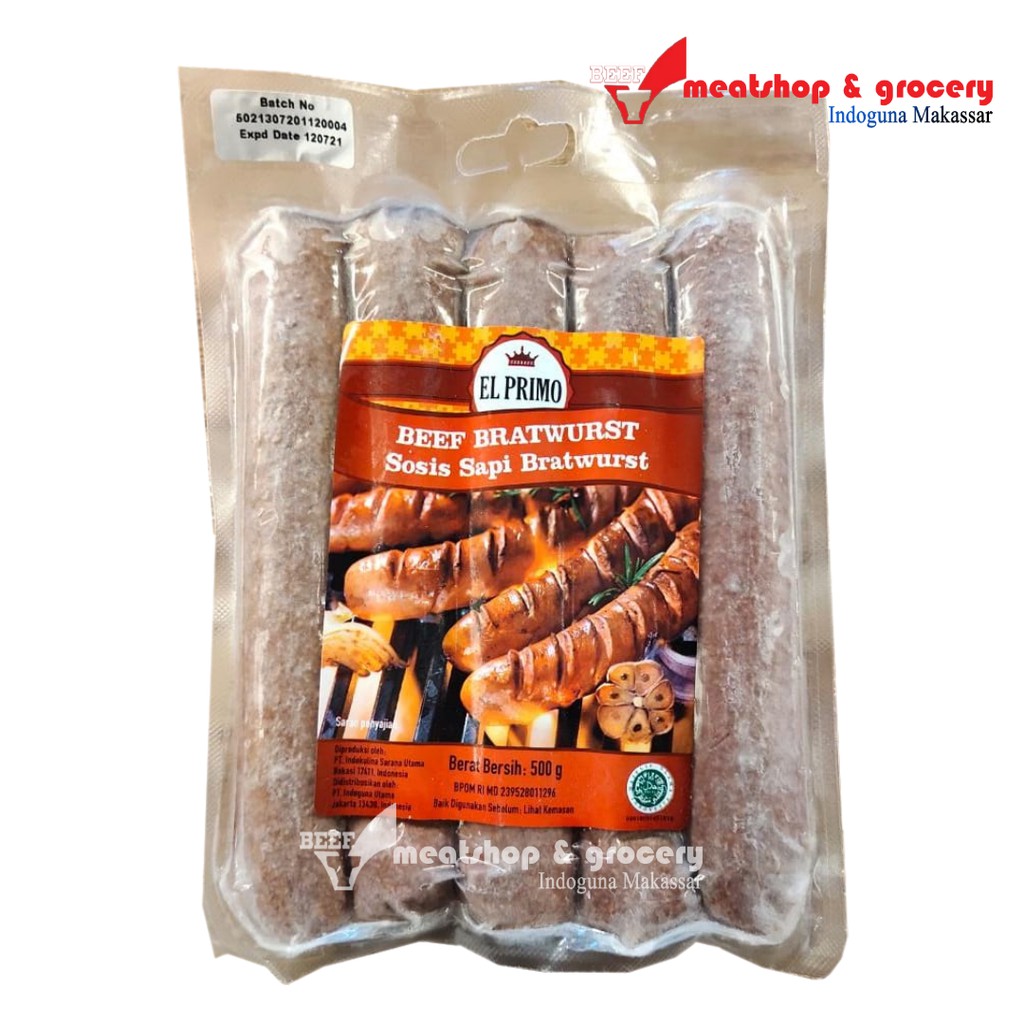 

El Primo Beef Bratwurst Sosis Sapi Bratwurst [500 g]