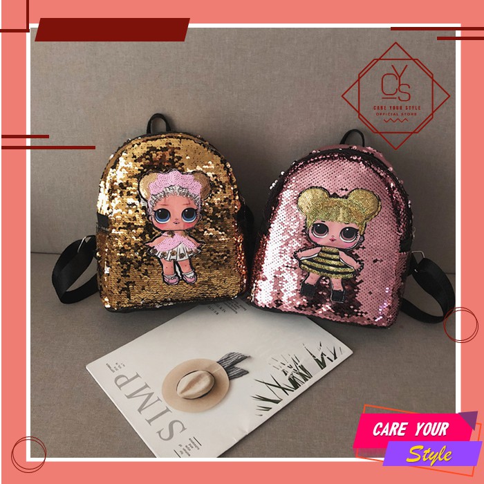 CYS Tas Ransel LOL Glitter Sequin Backpack Ransel Tas Ransel Anak T159