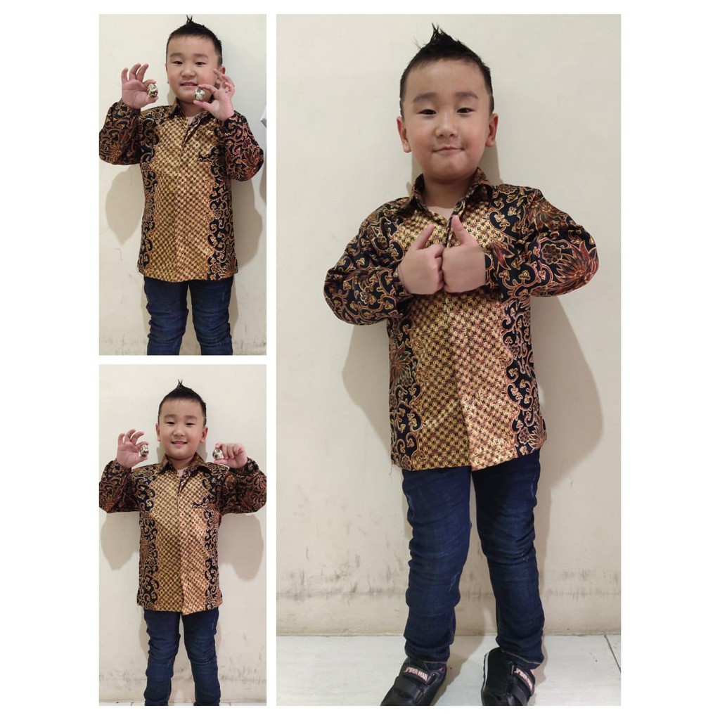 SB Collection Atasan Kemeja Theo Lengan Panjang Batik Anak Laki-laki