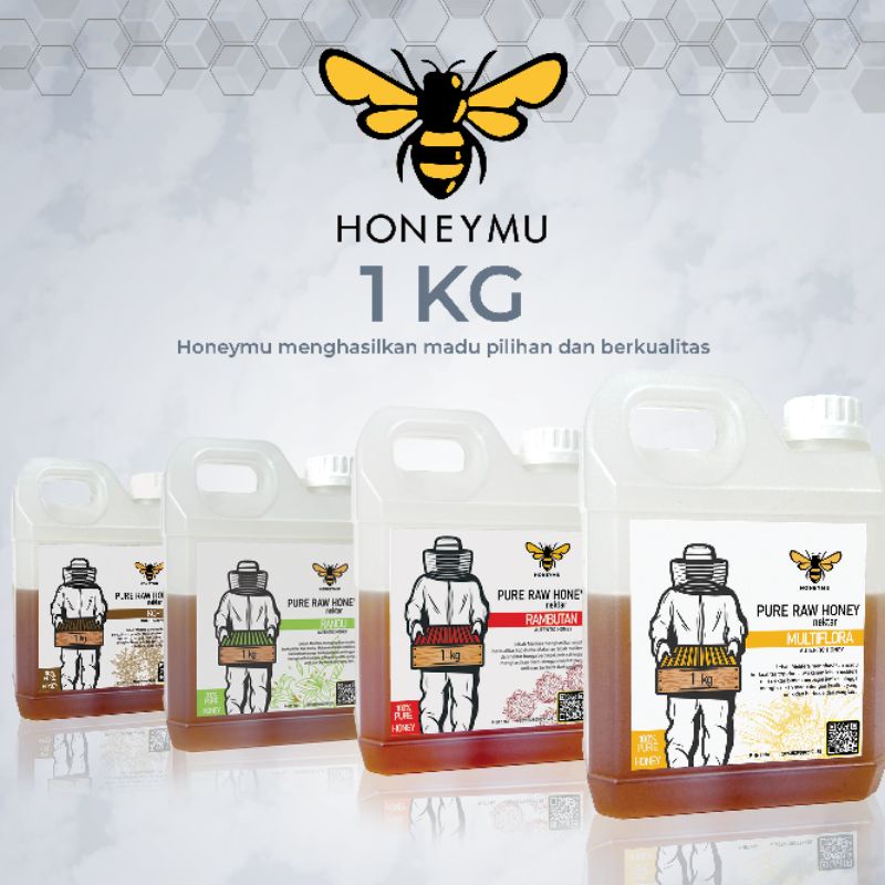 Madu Murni Asli Honeymu Pure Raw Nektar Bunga 1Kg