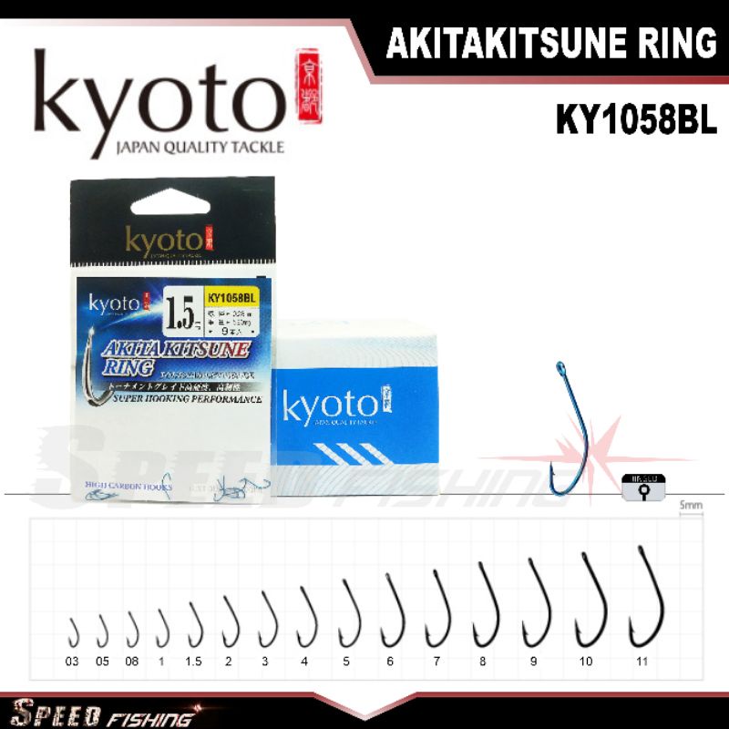 Kail Pancing Kyoto Akitakitsune Ring KY1058BL Hook Mata Kail Pancing Lubang